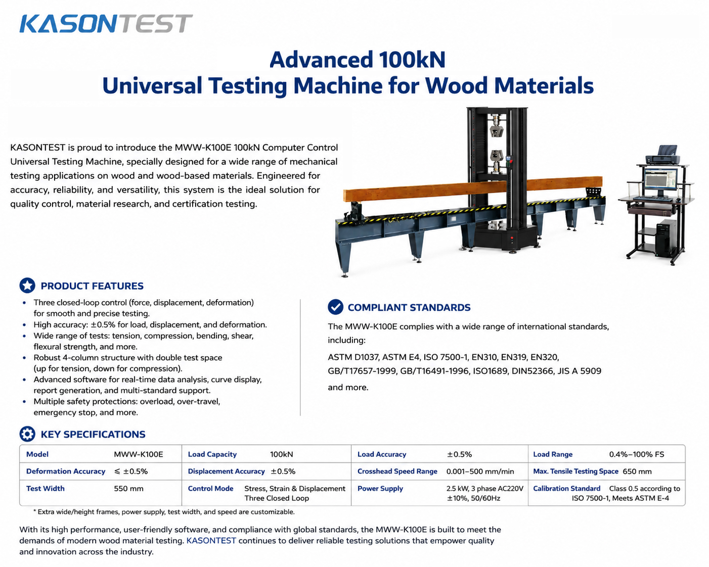 Looking for a Universal Testing Machine for LVL, Plywood & Structural Timber Testing with BS EN408 standard? Look here
