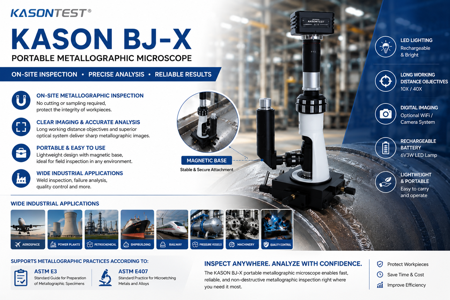 How Can ASTM E3 & ASTM E407 Compliant Portable Metallographic Microscopes Improve On-Site Metallographic Inspection?
