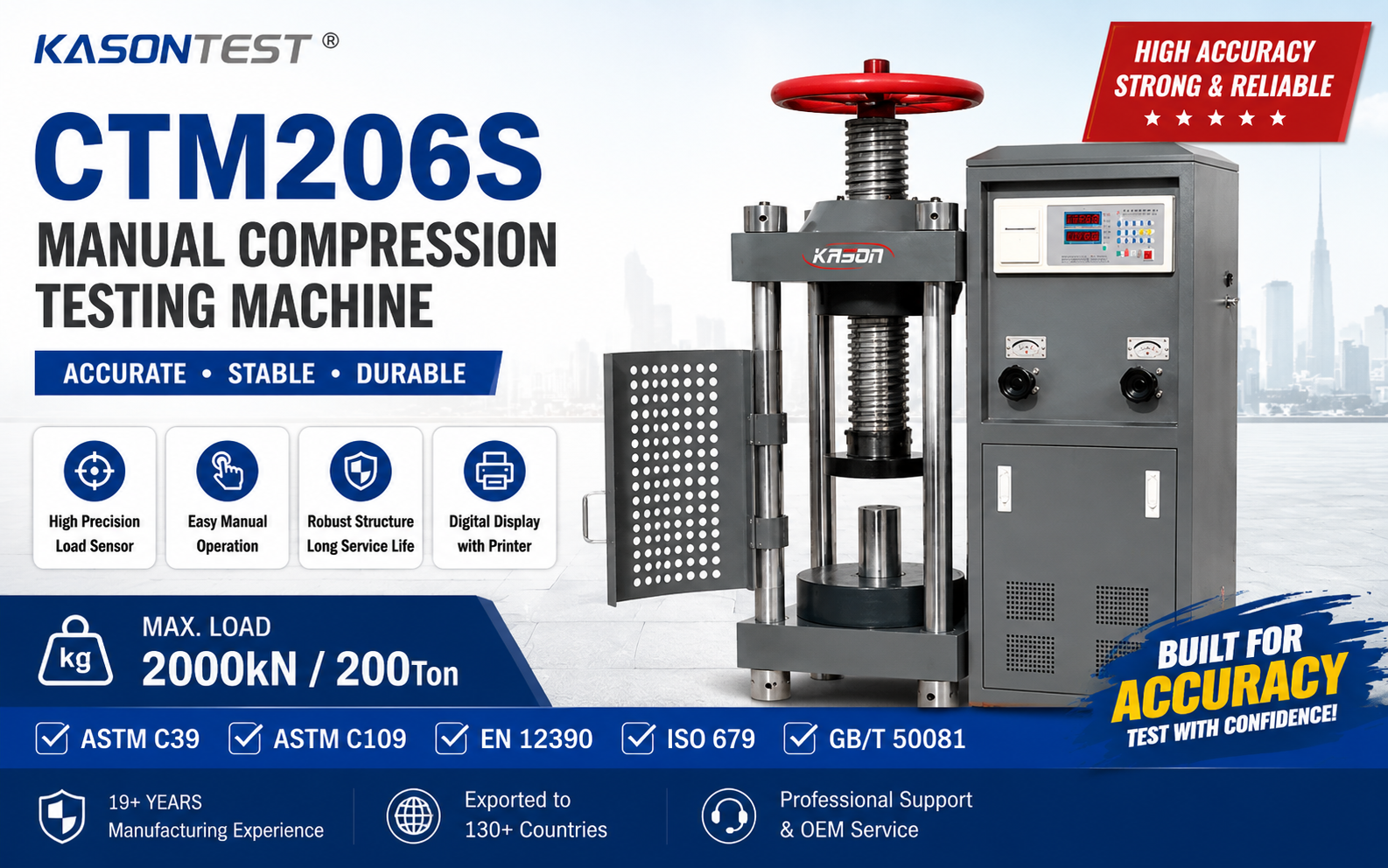 What Is a Manual Compression Testing Machine and Which Standards Does It Meet? ASTM C39, ASTM C109, EN 12390, ISO 679, and GB/T 50081