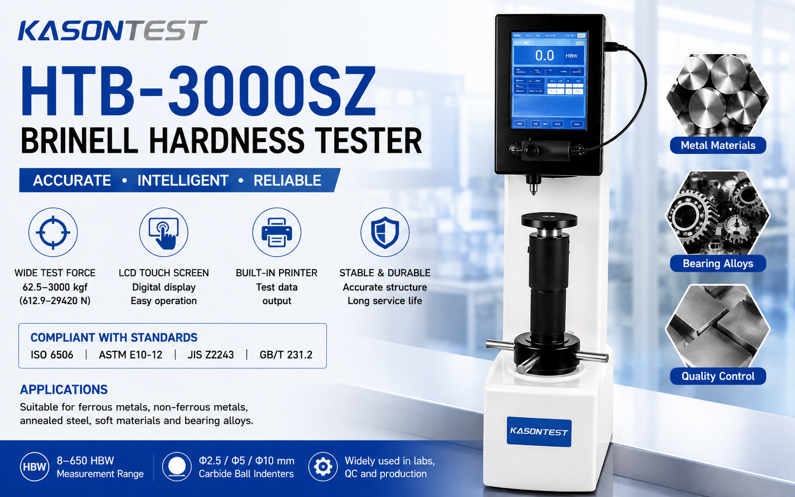 KASON HTB-3000SZ को धातु सामग्री के लिए एक विश्वसनीय ब्रिनेल कठोरता परीक्षक क्या बनाता है?